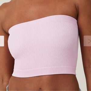 cotton on ribbed purple tube top